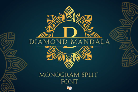 Diamond Mandala Monogram: A Premium Decorative Typeface for Modern Web Design